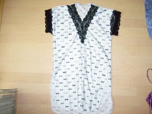 Nightie Ladies/Misses Blk/White  BNK313