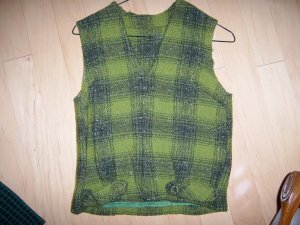 Ladies Vest Size 10 Green/Black Plaid BNK326