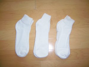 Three Pair Footlets 10-13 White Cotton BNK