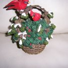 Two Cardinals In Basket Of Flowers BNK381