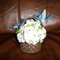 Two Blue Birds In Basket Of Flowers BNK382