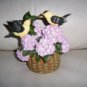 Two Oriole Birds In Basket Of Flowers BNK384