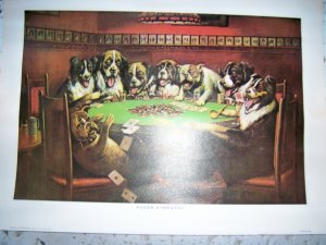 Picture Eight Dogs Playing Poker Ready To Frame BNK463