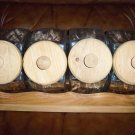 Set Of Four Cookie Etc Holder Wood & Glass BNK499