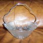 Glass Decorated Serving Dish 7x3 w Silver Handle BNK509