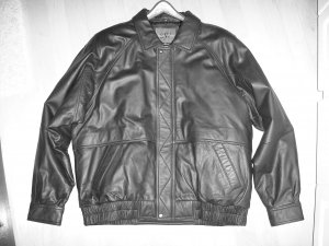 Men's Black Leather 2XL Sports Jacket BNK537