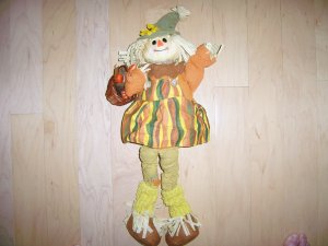 Lady Scarecrow Halloween & Thanksgiving Greeter  BNK574