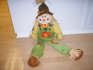 Man Scarecrow Halloween & Thanksgiving Greeter BNK575