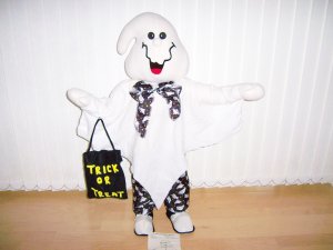 Three Foot Happy Ghost Greeter Exculsively Dressed BNK578