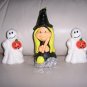 Witch & 2 Ghosts Halloween & Thanksgiving Candles  BNK579