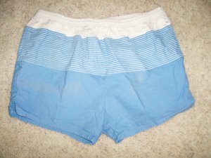 Men's Swim Trunks XL Blue/White  BNK589