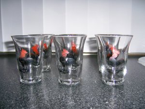 Juice/Shot Glasses Roasteer Design Set Of 6  BNK646