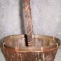 Brown Basket w Wood Grain Also Has Plant Insert BNK915
