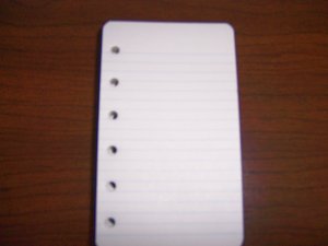 White Note Pads  3x5 Single Sheets With Holes To Fit Any Binder BNK957