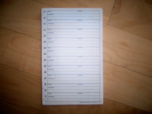 Name/Address/Phone Sheets With Holes To Fit Any 5x8 Folder BNK973