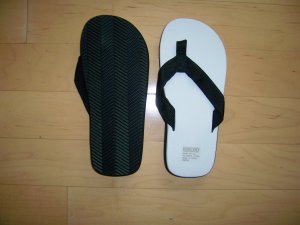 Black./White Sandals  7B By Lands End BNK1028