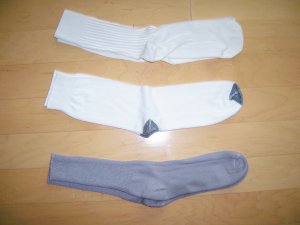 Men's Socks 10-13 White Grey White  BNK1031