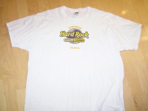 T Shirt White with Hard Rock Logo  2XL  BNK1062
