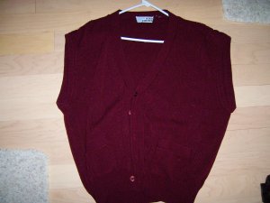 Burgandy Man's Vest XXL Tall Cable Stitch BNK1203