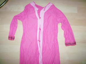 Ladies Housecoat Pink W Pink Trim Long Sleeves  BNK1215