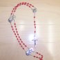 Rosary Rose Color w Immaculate Conception & Pope Between BNK1254