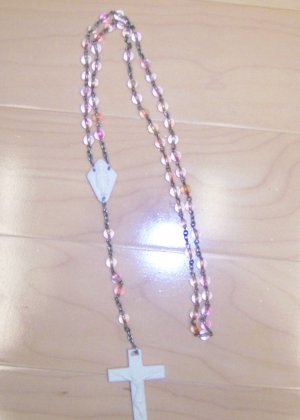 Rosary Light Lilac And White  Brand New  BNK1255