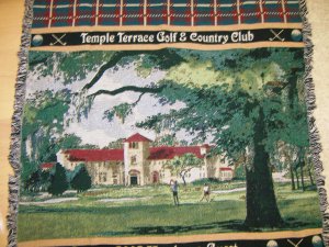 Throw Blanket Gold Club House Fringed Design Brand New BNK1257