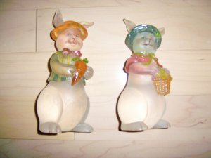 Mr & Mrs 8" Statues Painted Glass  BNK1363