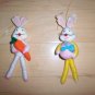 Pair Yarn Bunnies One W Carrot One W Egg  BNK1370