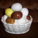 CAndy Dish Porcelain  W Eggs Cover  BNK1374
