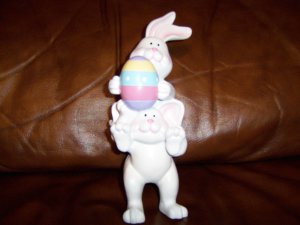 Two Bunnies Carrying Eggs  BNK1375