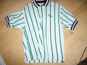 Men's Golf Shirt  XLTall White Green Stripes BNK1386
