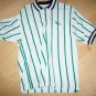 Men's Golf Shirt  XLTall White Green Stripes BNK1386