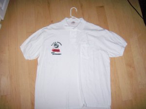 Men's Golf Shirt XL By Hanes White w Tournament Logo BNK1391