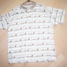 Men's Golf Shirt Tan w Golfers Designs Med By Supreme  BNK1402