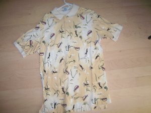 Men's Golf Shirt Tan/White W Golfers Designed XL By Izod Club BNK1403