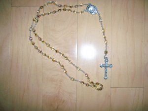 Rosary Gold Tone Crystal Beads  BNK1451