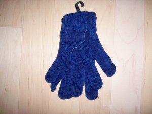 Mittens Chenille Acrylic Fits All Unisex  Navy  BNK1477