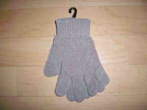 Mittens Chenille Acrylic  One Size Fits All  Tan  BNK1478