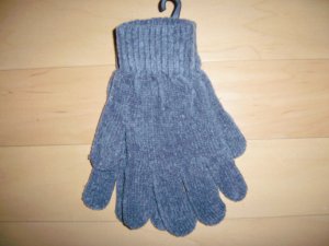 Gloves Chenille Acrylic  Gray One Size Fits All Unisex BNK1480