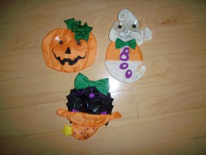 Ghost Pumpkin And Black Cat Window Hangings BNK1542