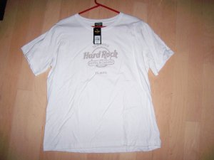 Hard Rock Shirt White XL  With Silver Sparkles Logo BNK1561