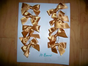 Presents Bows Set Of Ten Gold Color BNK1592