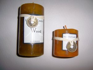 Set Of Two Feng Shui Candles Wood Scented BNK1896