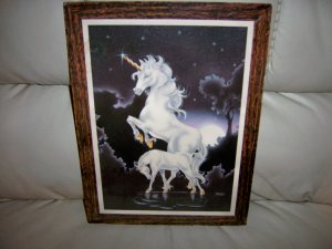 Picture Two Unicorns Frolicing By River BNK1937