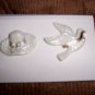 Lenox Fine Ivory W 24K Gold Trim Hat & Dove Pins BNK1966