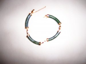 Jade Tusk w Gold Chinese Circle Bracelet  BNK1976
