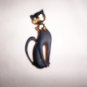 Black Cat W Zircon And Gold Trim Pin  BNK1982