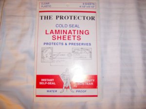 Laminating Sheets 4 1/2"x6 1/2"  6 Sheets  BNK2072