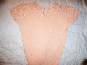 Ladies/Misses Peach Short Sleeve Sweater Size 34 BNK2122